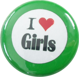 I love girls Button grün